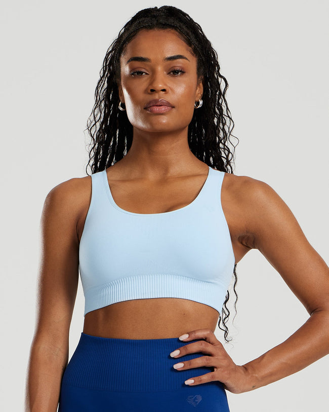 Light Blue Sports Bra - Powder Blue | Women's Best