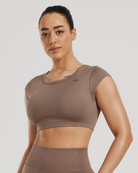 Motion Seamless Open Back Short Sleeve Crop Top | Caribou