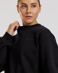 Comfort Cropped Crew Neck | Black