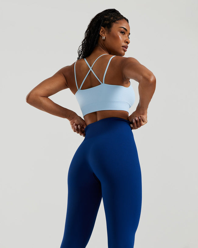 Light Blue Sports Bra - Powder Blue | Women's Best