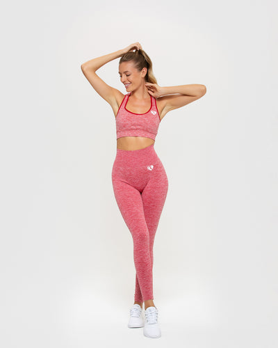 GYMSHARK Energy Seamless Cropped Leggings Coral/Red