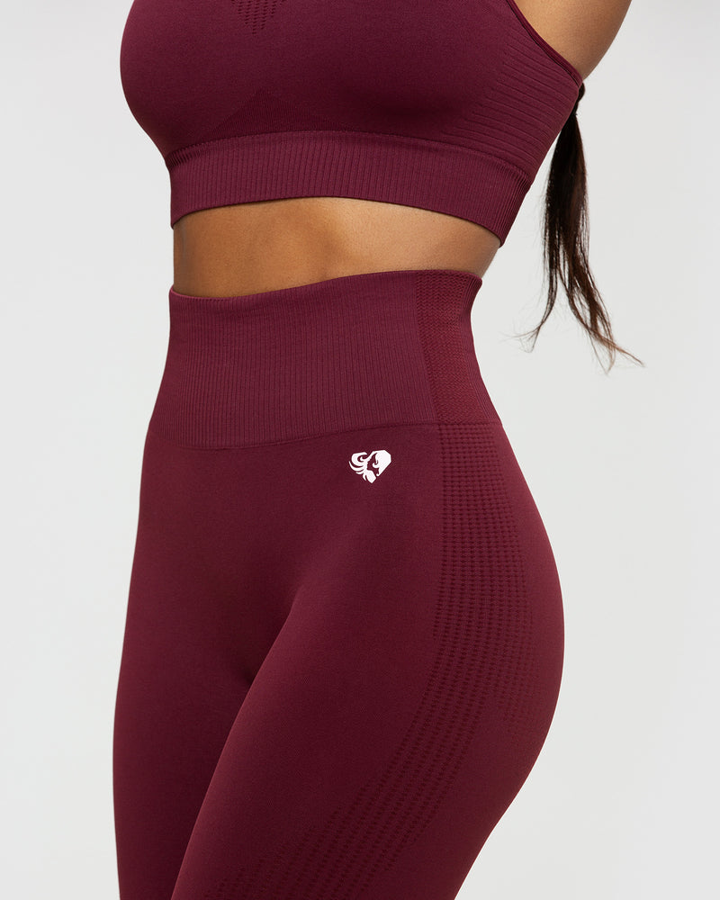 Power Seamless 7/8 Leggings - Dark Cherry