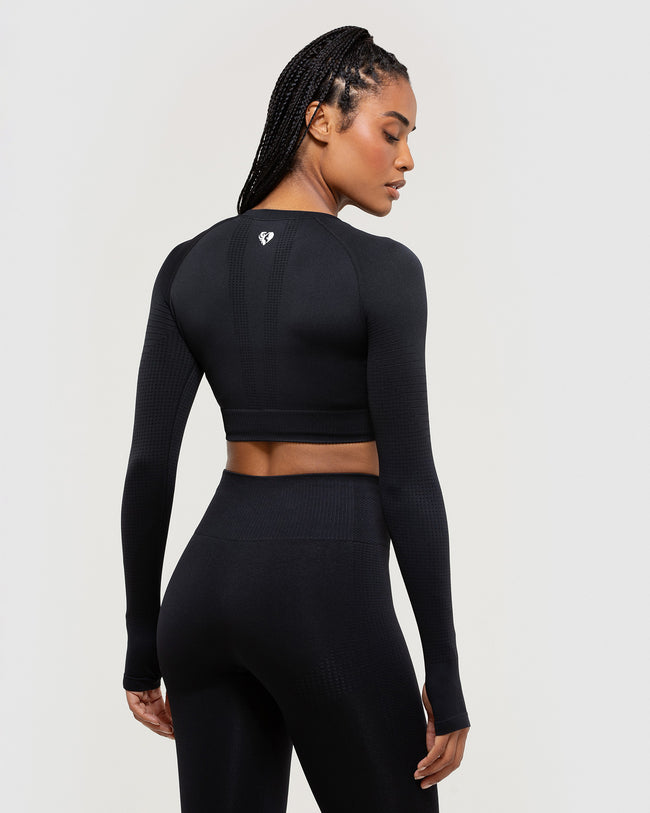 Black Seamless Crop Top for Women | Women's Best