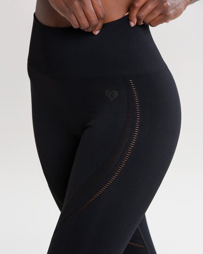 Black Ankle Grazer Yoga Pants, Women's Bottom