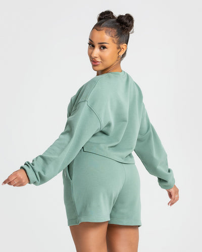 Comfort Cropped Hoodie | Pastel Green