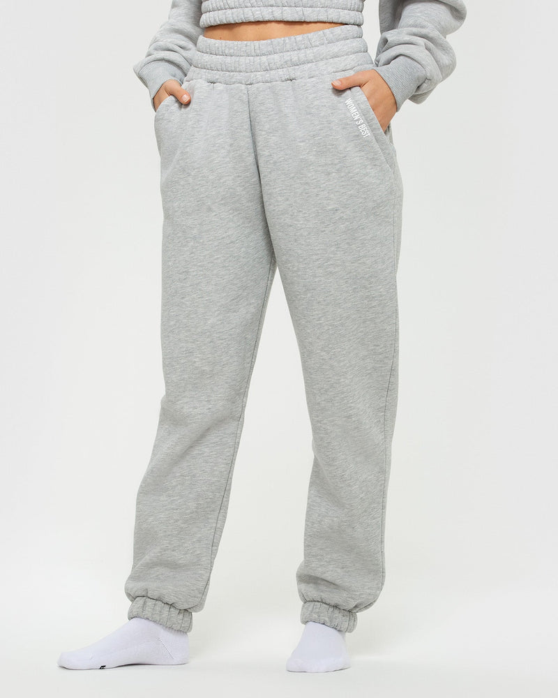 Gym Goals Luxe High Waist Oversized Joggers In Heather Grey