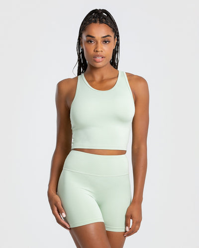 Essential Crop Tank Top | Tea Green