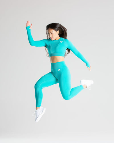 2-pack seamless sports tops - Cerise/Turquoise - Kids