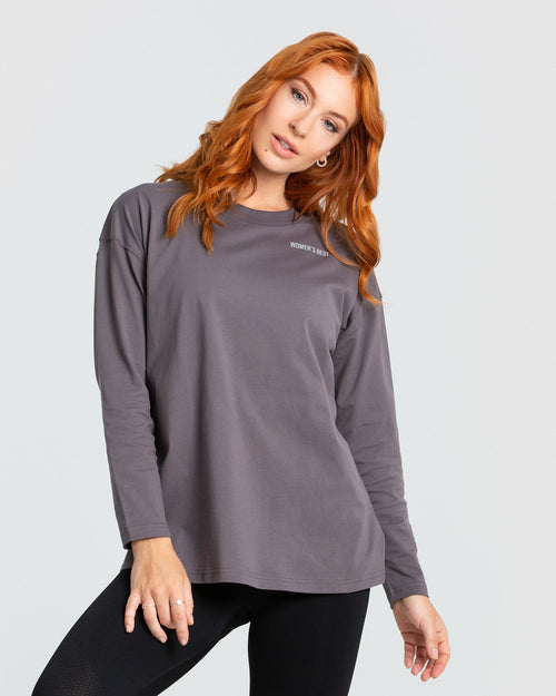 Comfort Oversized Long Sleeve T-Shirt | Charcoal