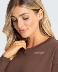 Comfort Oversized Long Sleeve T-Shirt | Walnut Brown