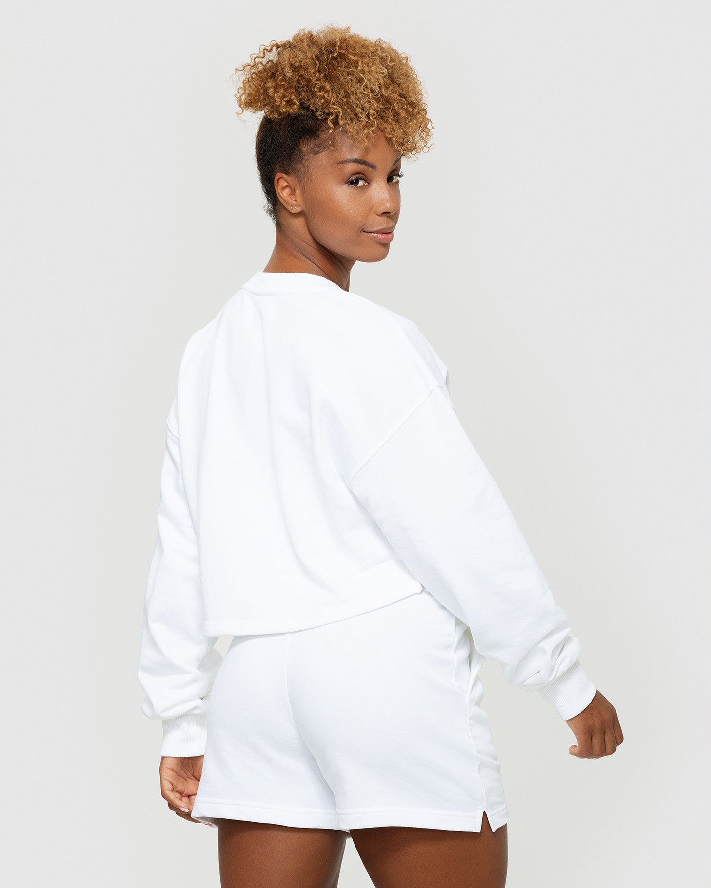 Comfort Cropped Crew Neck White Women s Best