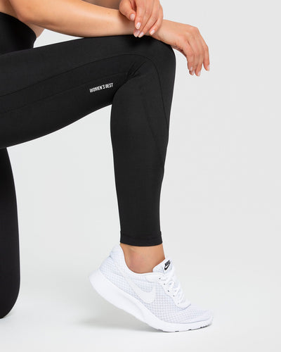 Women's shaping fitness cardio high-waisted leggings, black/white