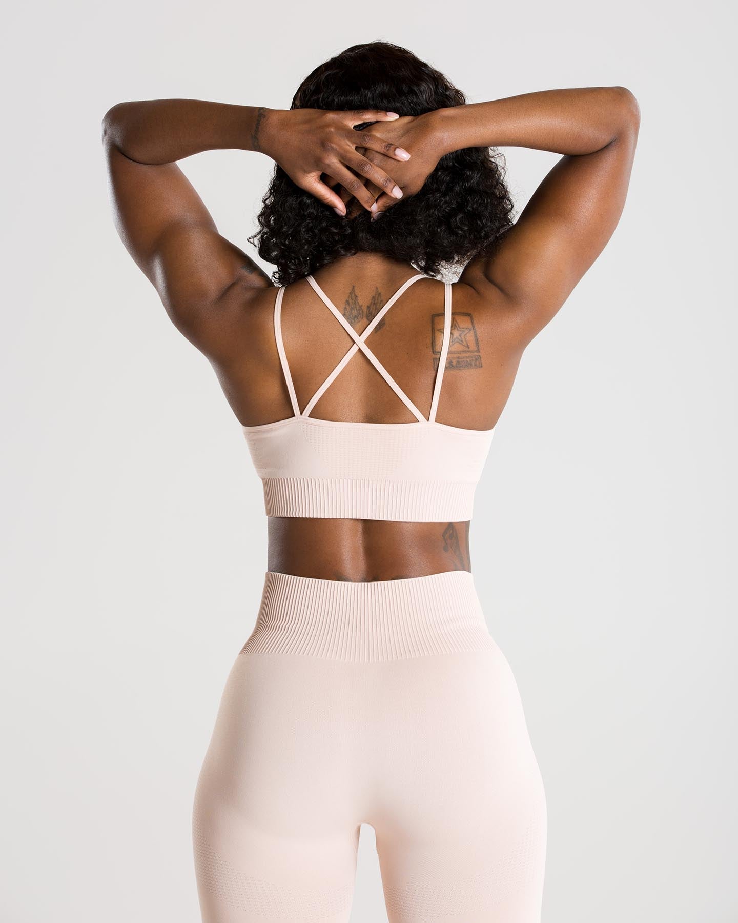 Level Up Sports Bra and Leggings Set - Nude 