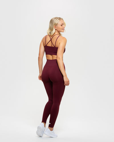 Best workout gear - sorted 👌 pair the Burgundy Mesh Luxe Leggings with the  Plum Keira Bra for a look that's both stunning and classic.…