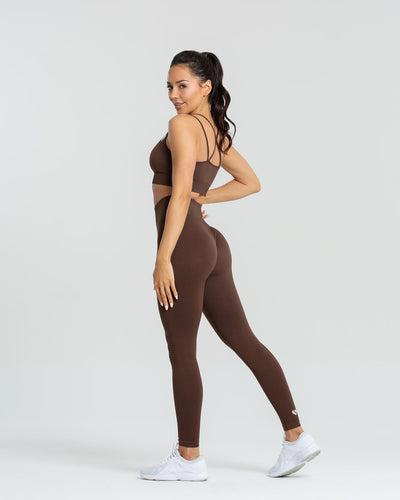 YHWW Yoga clothes,seamless workout set sport leggings and top set yoga  outfits for women sportswear athletic clothes gym sets 2 piece,brown set,L:  Buy Online at Best Price in UAE - Amazon.ae